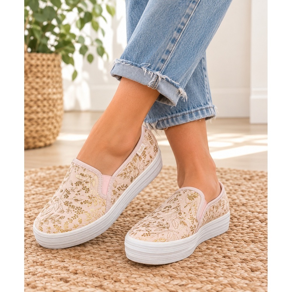 Keds x Rifle Paper Co Triple Decker Floral Platform Slip On Sneakers 8.5